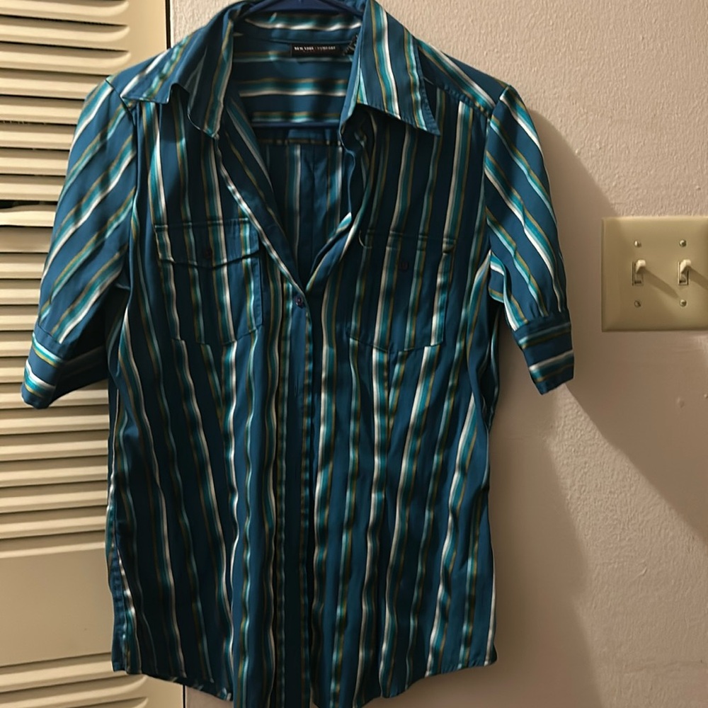 Button up short sleeve blouse
